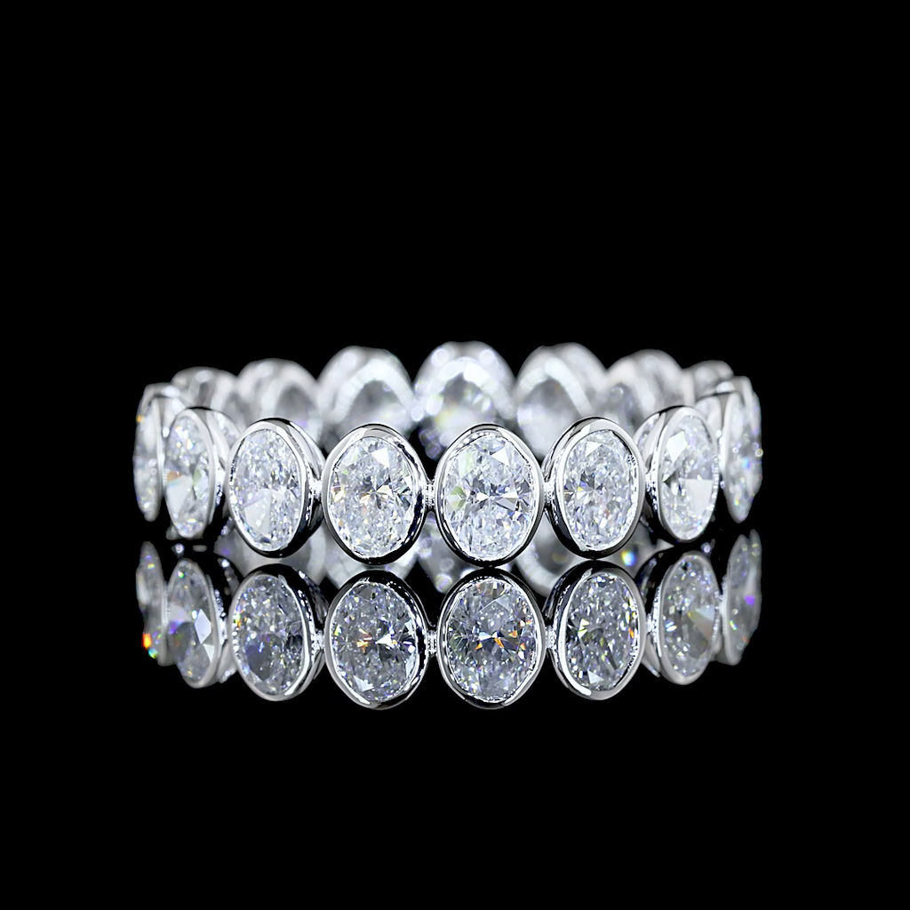 2.65 Cts 14k White Gold Oval Shape Eternity Band Eternity Band