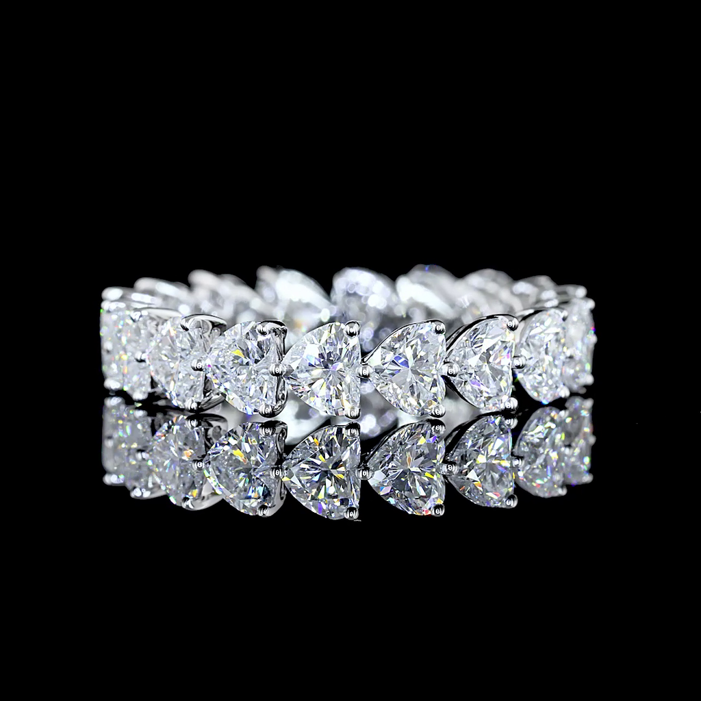 3.52 Cts 14k White Gold Heart Shape Eternity Band Eternity Band