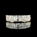 3.03 Cts 14k Yellow Gold Asscher Shape 5 Stones Eternity Band