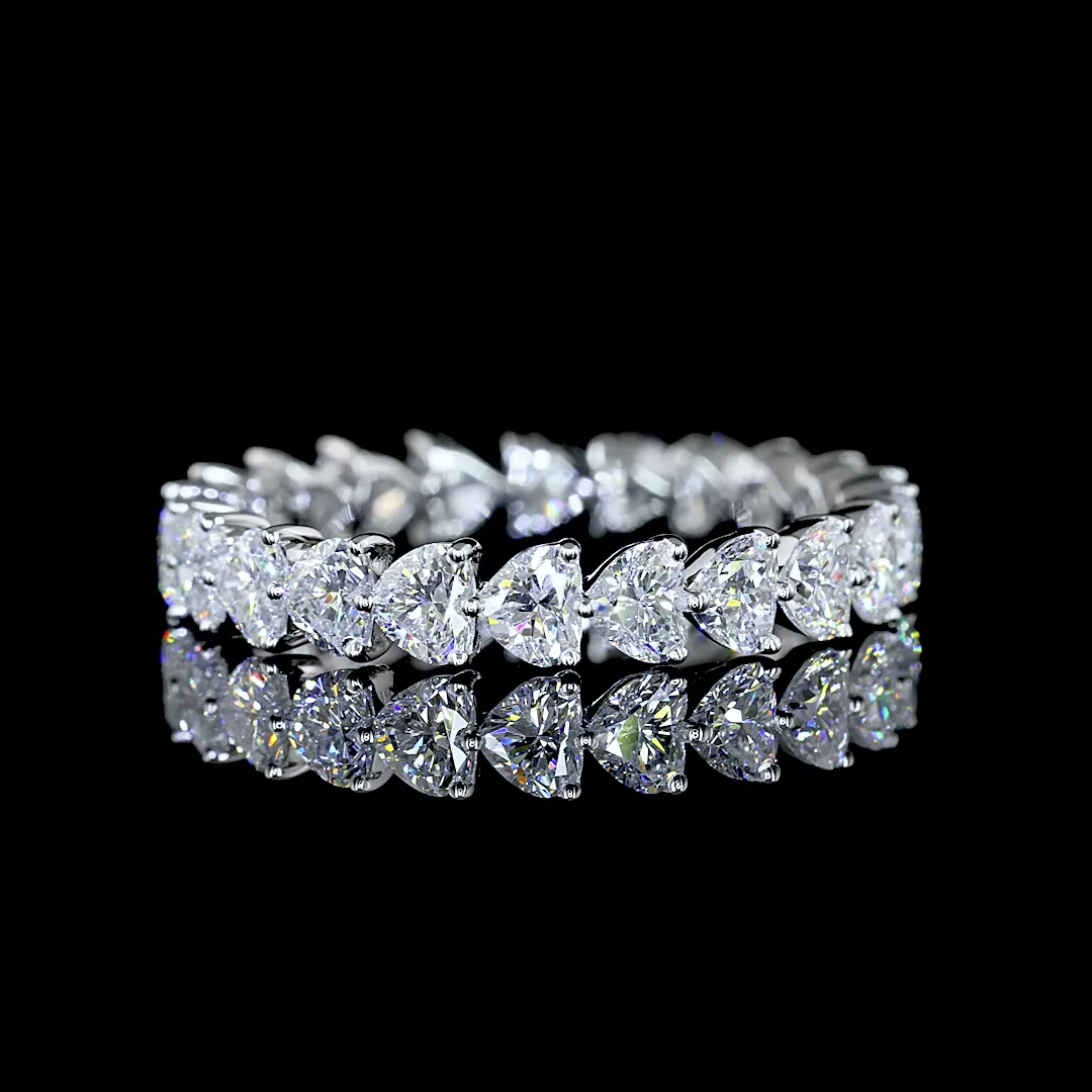 2.31 Cts 14k White Gold Heart Shape Eternity Band Eternity Band