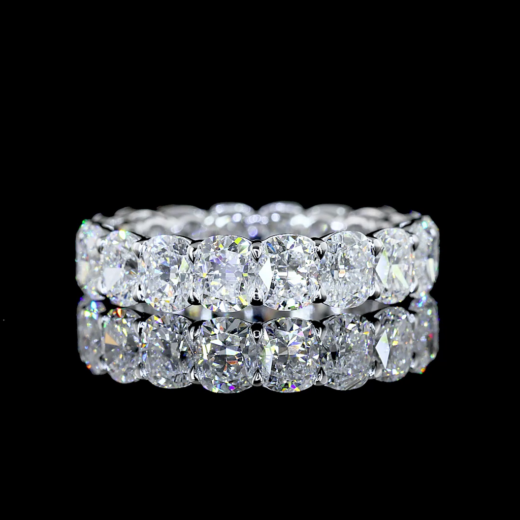 5.47 Cts 14k White Gold Cushion Brilliant Shape Eternity Band Eternity Band