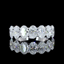 3.01 Cts 14k White Gold Oval Shape 7 Stones Eternity Band