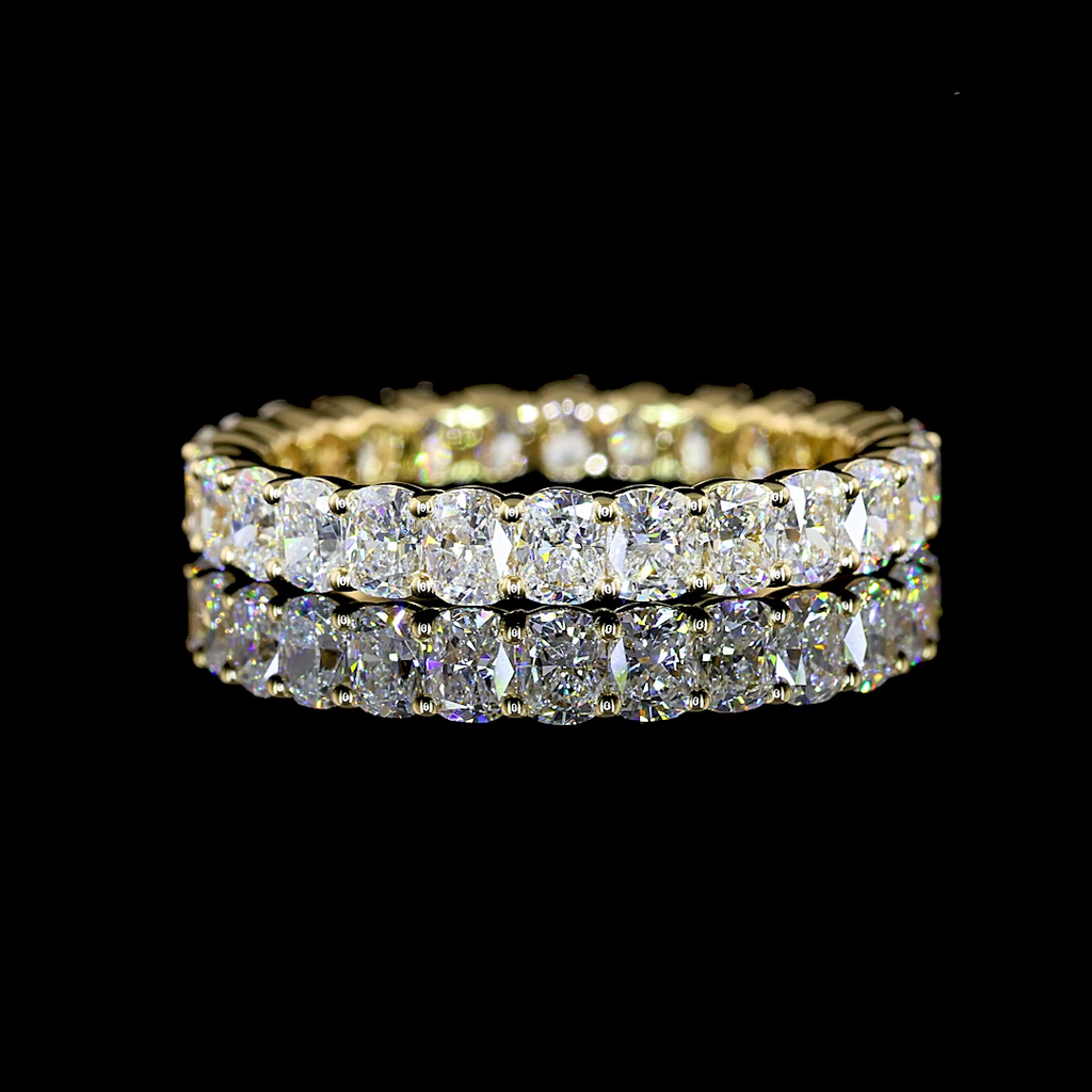 2.27 Cts 14k Yellow Gold Cushion Brilliant Shape Eternity Band Eternity Band
