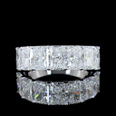 5.19 Cts 14k White Gold Radiant Shape 7 Stones Eternity Band