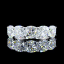 4.25 Cts 14k White Gold Square Cushion Brilliant Shape 5 Stones Eternity Band
