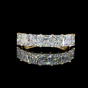 3.12 Cts 14k Yellow Gold Princess Shape 7 Stones Eternity Band