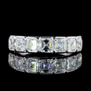 2.13 Cts 14k White Gold Asscher Shape 7 Stones Eternity Band
