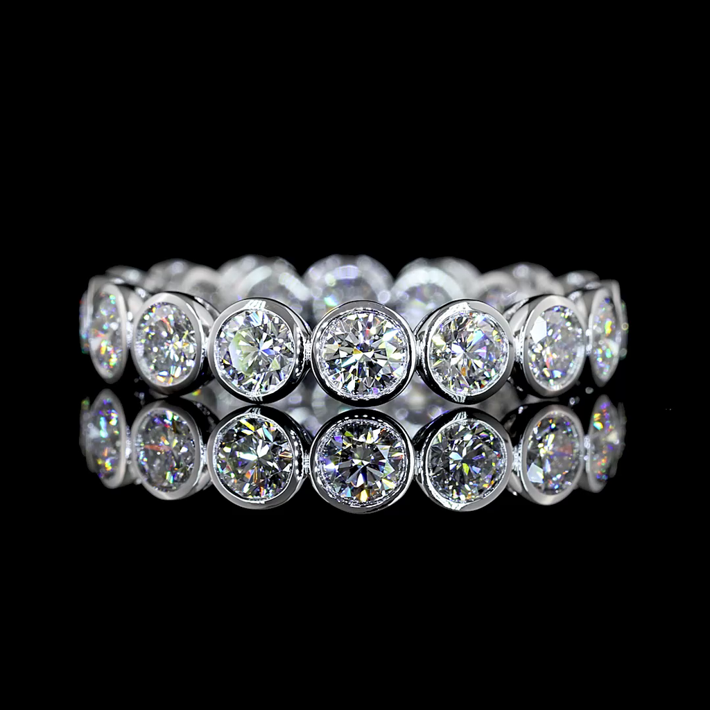 2.06 Cts 14k White Gold Round Shape Eternity Band Eternity Band