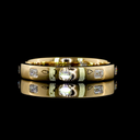0.36 Cts 14k Yellow Gold Emerald Shape 3/4 Band Eternity Band