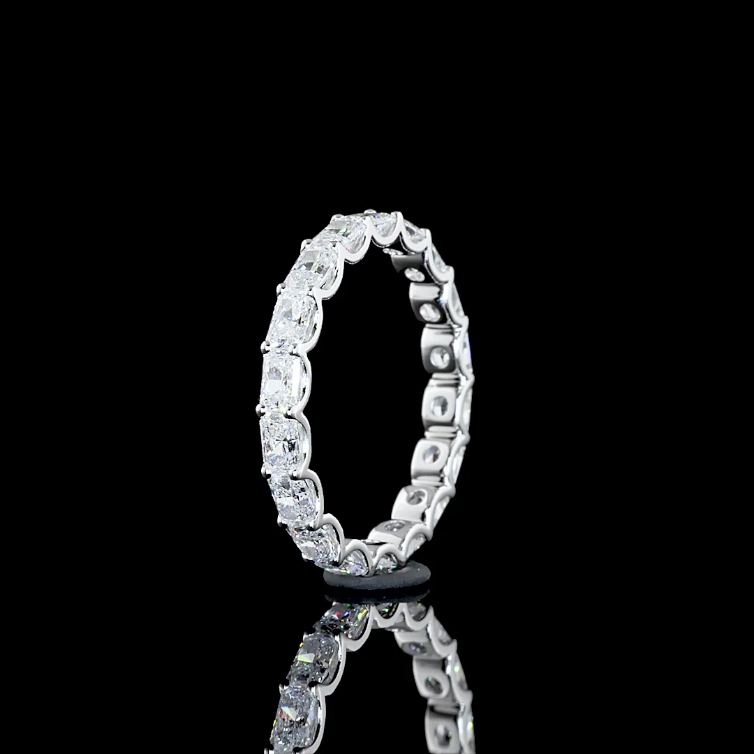 2.01 Cts 14k White Gold Radiant Shape 3/4 Band Eternity Band