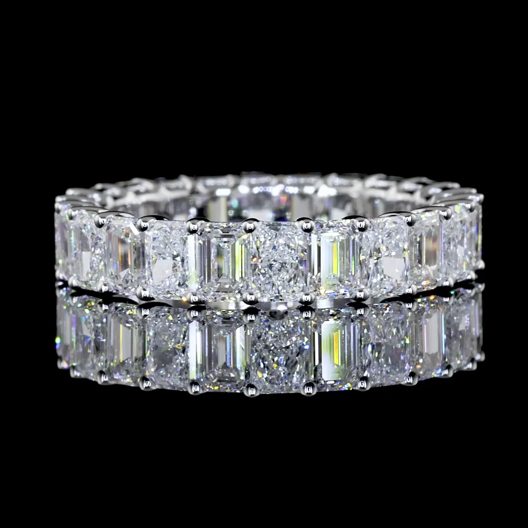 3.6 Cts 14k White Gold Mix Shape Eternity Band Eternity Band
