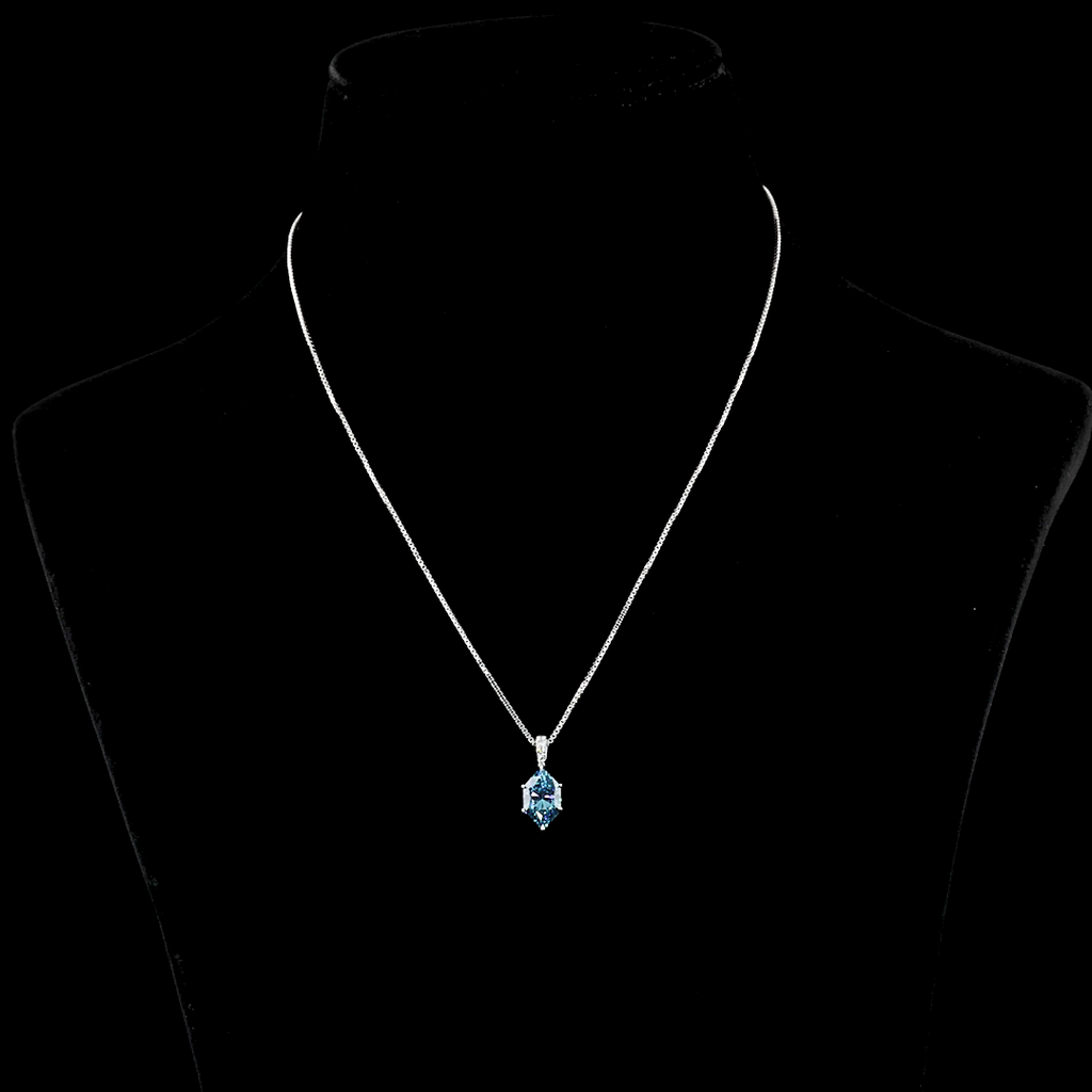 2.19 Cts 14k White Gold Marquise Shape Pendant Pendant