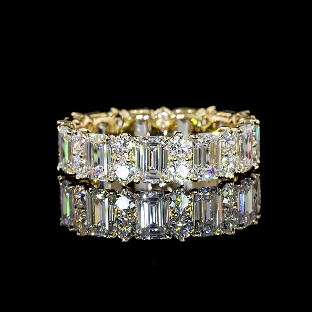 4.88 Cts 14k Yellow Gold Mix Shape Eternity Band Eternity Band