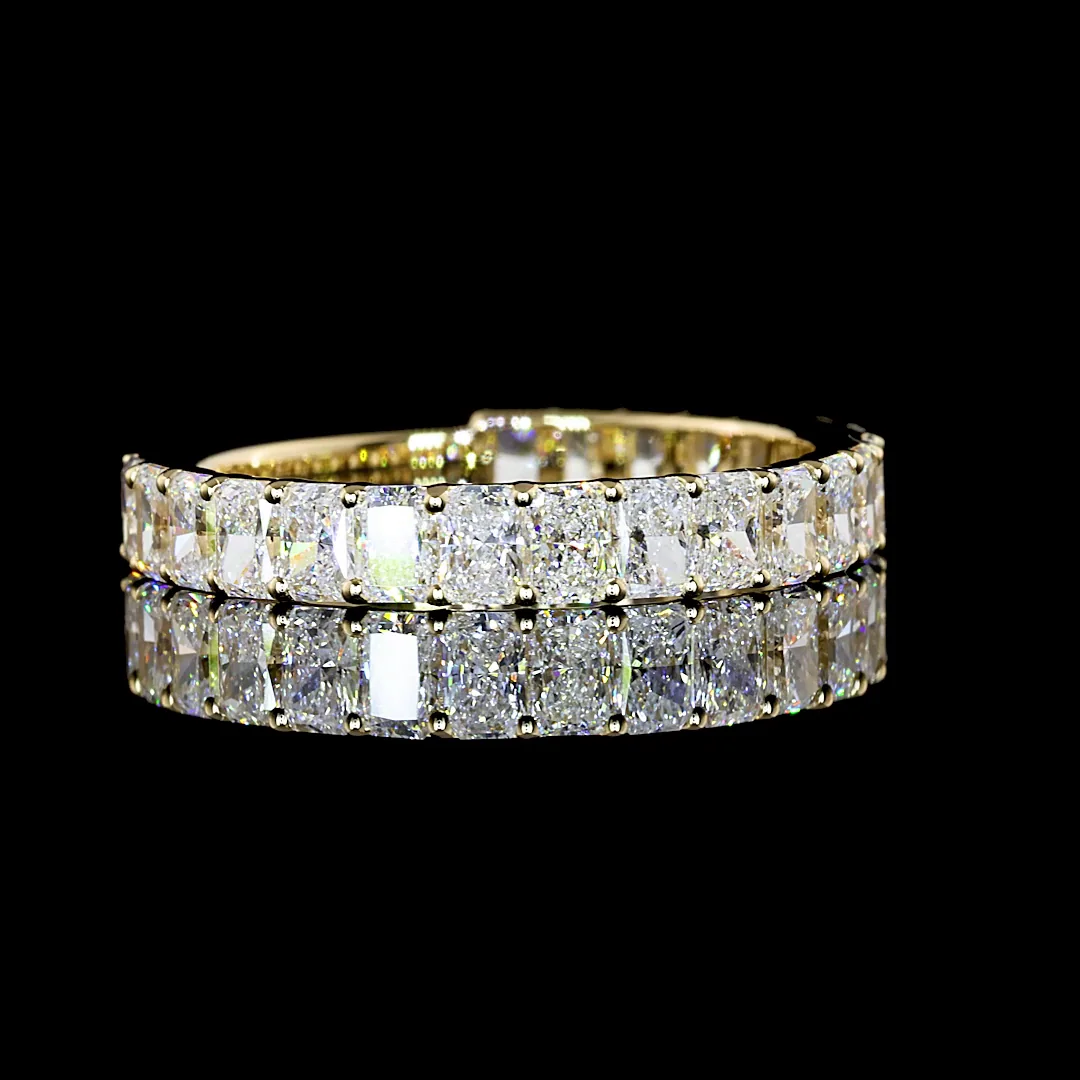 1.76 Cts 14k Yellow Gold Radiant Shape 3/4 Band Eternity Band