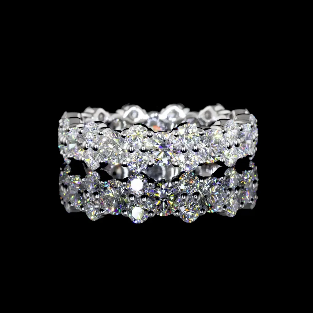 2.83 Cts 14k White Gold Round Shape Eternity Band Eternity Band