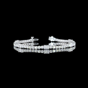 5.65 Cts 14k White Gold Radiant Shape Station Line Tennis Bracelet