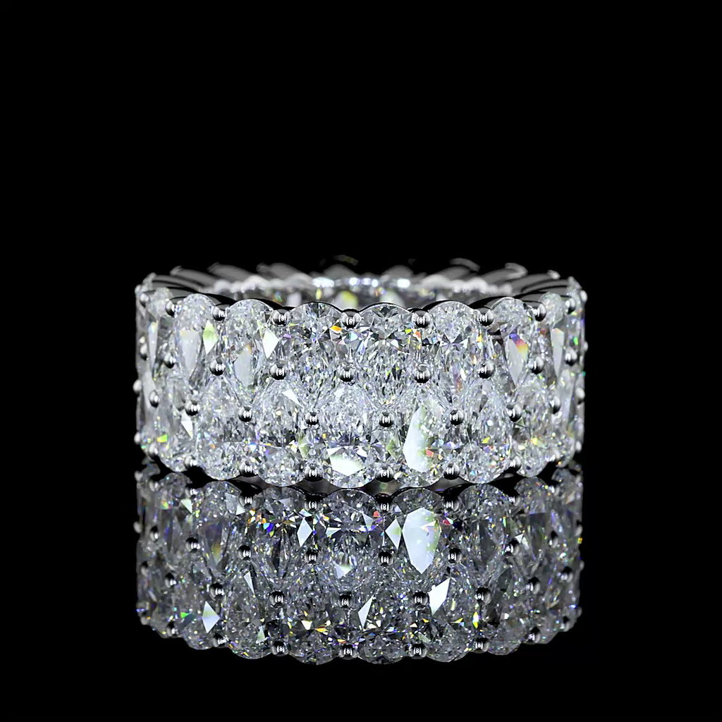 12.29 Cts 14k White Gold Pear Shape Eternity Band Eternity Band