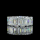 14.03 Cts Platinum Emerald Shape Eternity Band Eternity Band