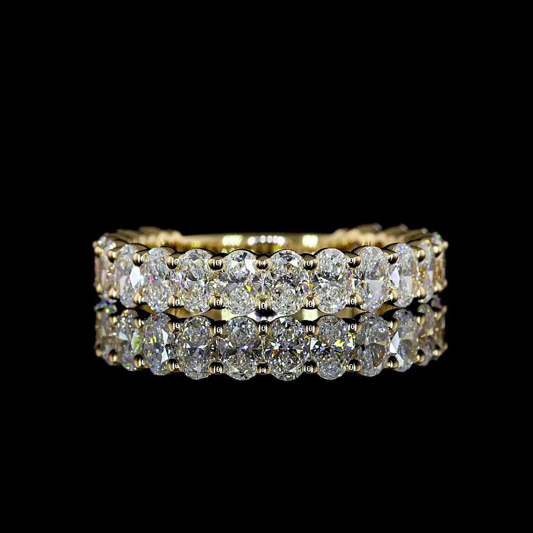 2.03 Cts 14k Yellow Gold Oval Shape 3/4 Band Eternity Band