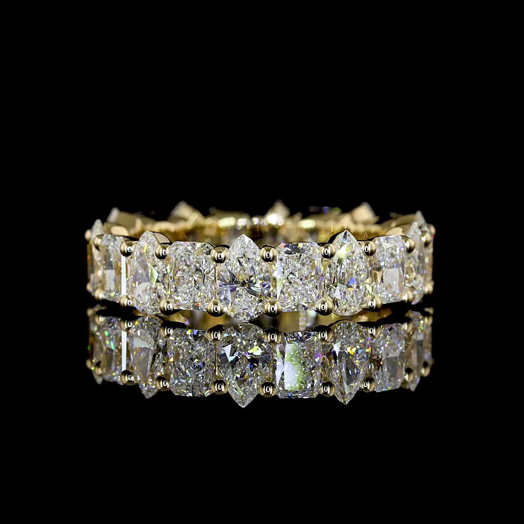 2.93 Cts 14k Yellow Gold Mix Shape Eternity Band Eternity Band