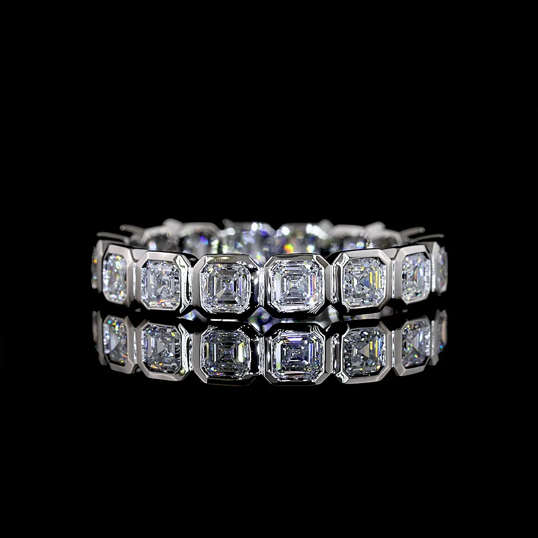 1.67 Cts Platinum Asscher Shape Eternity Band Eternity Band