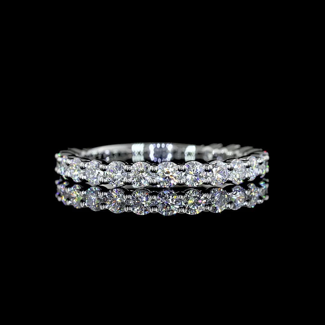 0.64 Cts Platinum Round Shape 3/4 Band Eternity Band