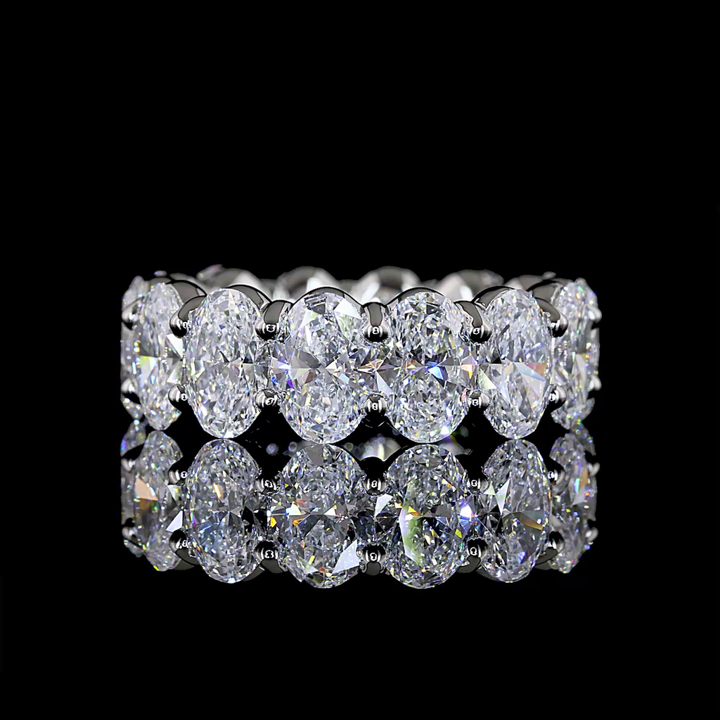 7.21 Cts Platinum Oval Shape Eternity Band Eternity Band