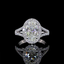 2.21 Cts 14k White Gold Oval Shape Split Shank Ring