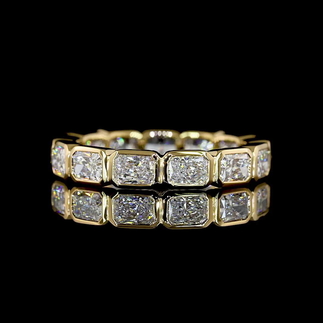 1.73 Cts 18k Yellow Gold Radiant Shape Eternity Band Eternity Band