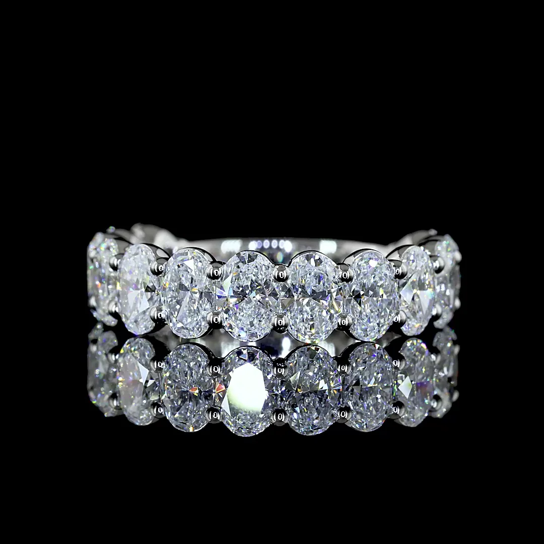 2.03 Cts Platinum Oval Shape 3/4 Band Eternity Band
