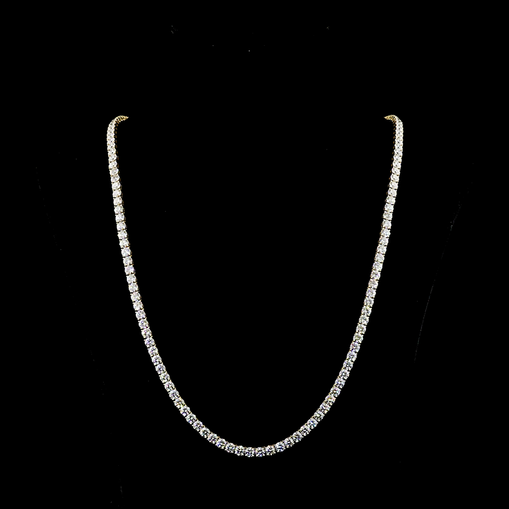 41.84 Cts 14k Yellow Gold Round Shape Tennis Necklace