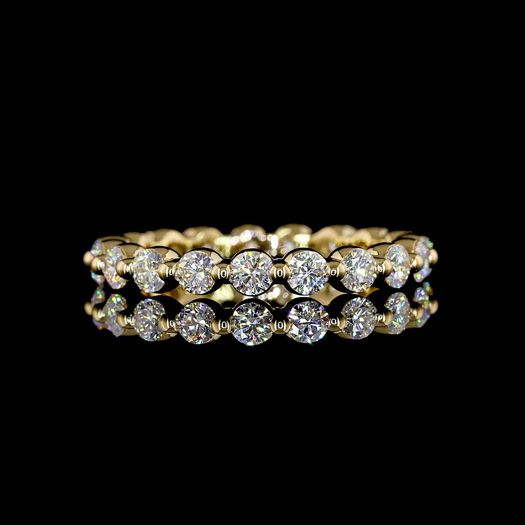 0.93 Cts 18k Yellow Gold Round Shape Eternity Band Eternity Band