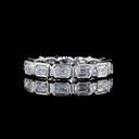 1.51 Cts Platinum Emerald Shape Eternity Band Eternity Band