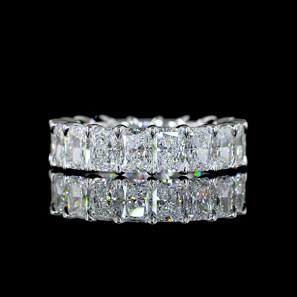 6.55 Cts 14k White Gold Radiant Shape Eternity Band Eternity Band