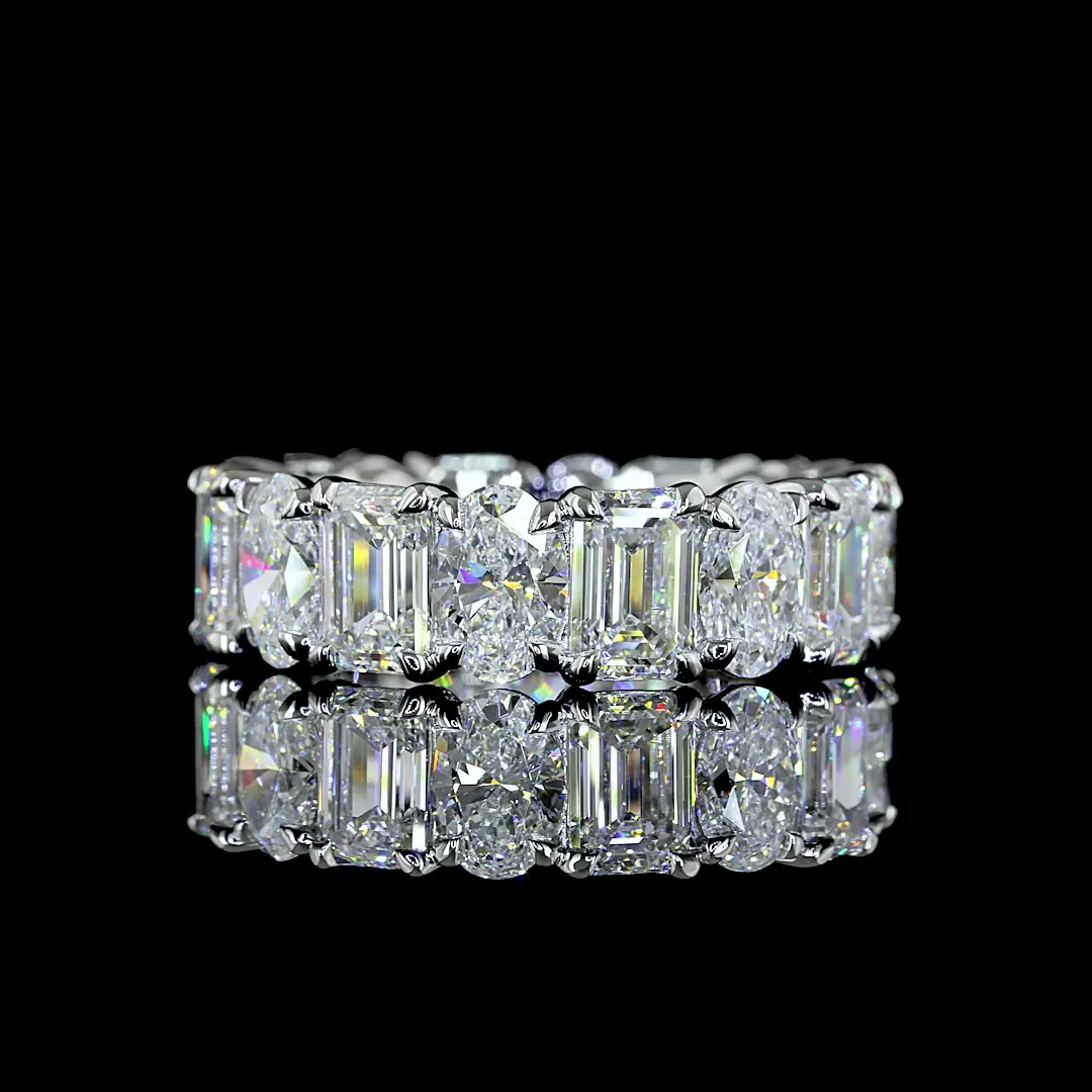 8.77 Cts Platinum Mix Shape Eternity Band Eternity Band