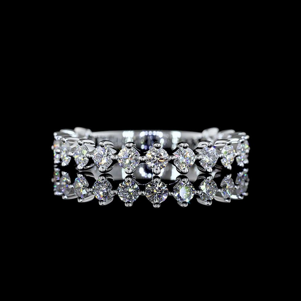 0.68 Cts 14k White Gold Round Shape 3/4 Band Eternity Band