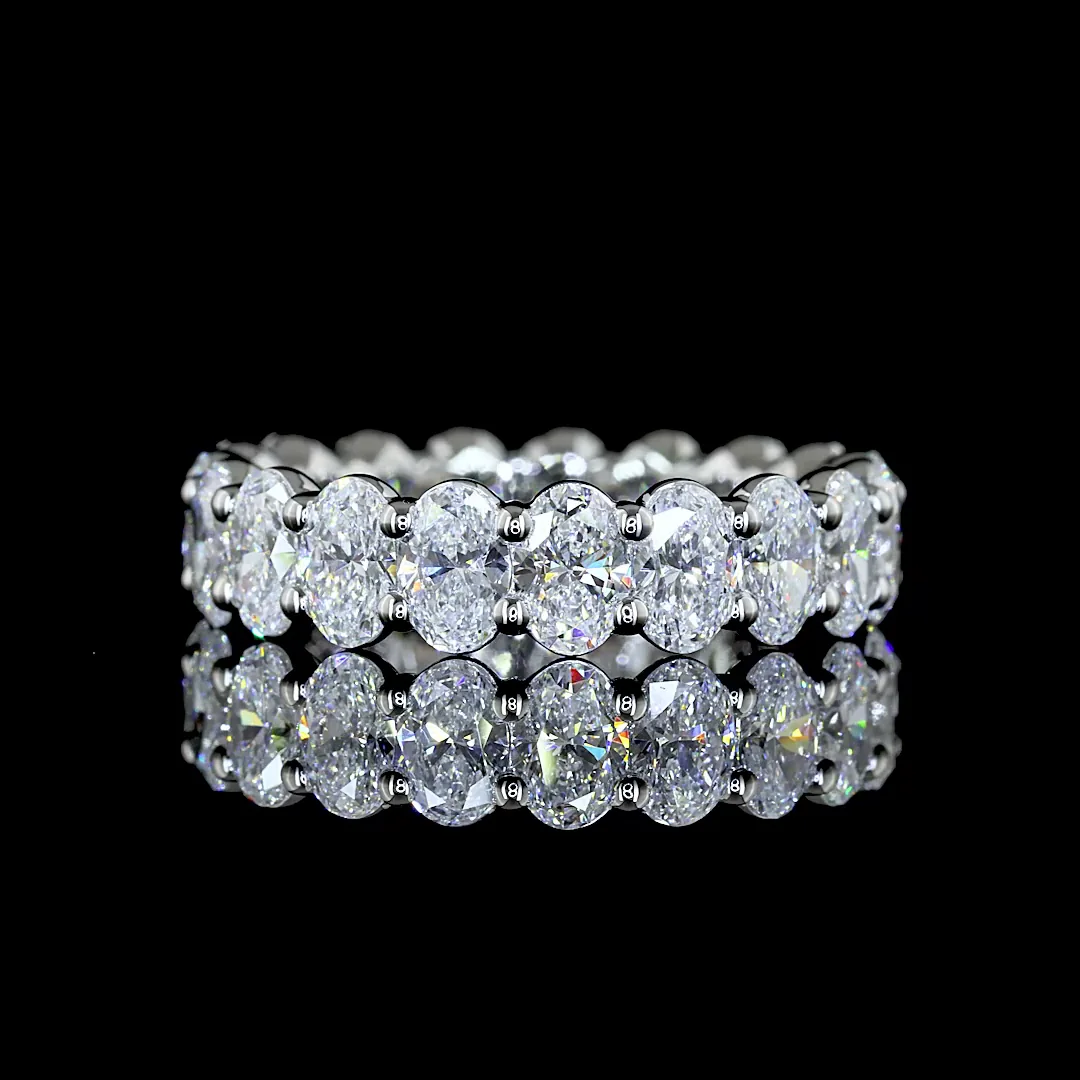 3.24 Cts Platinum Oval Shape Eternity Band Eternity Band