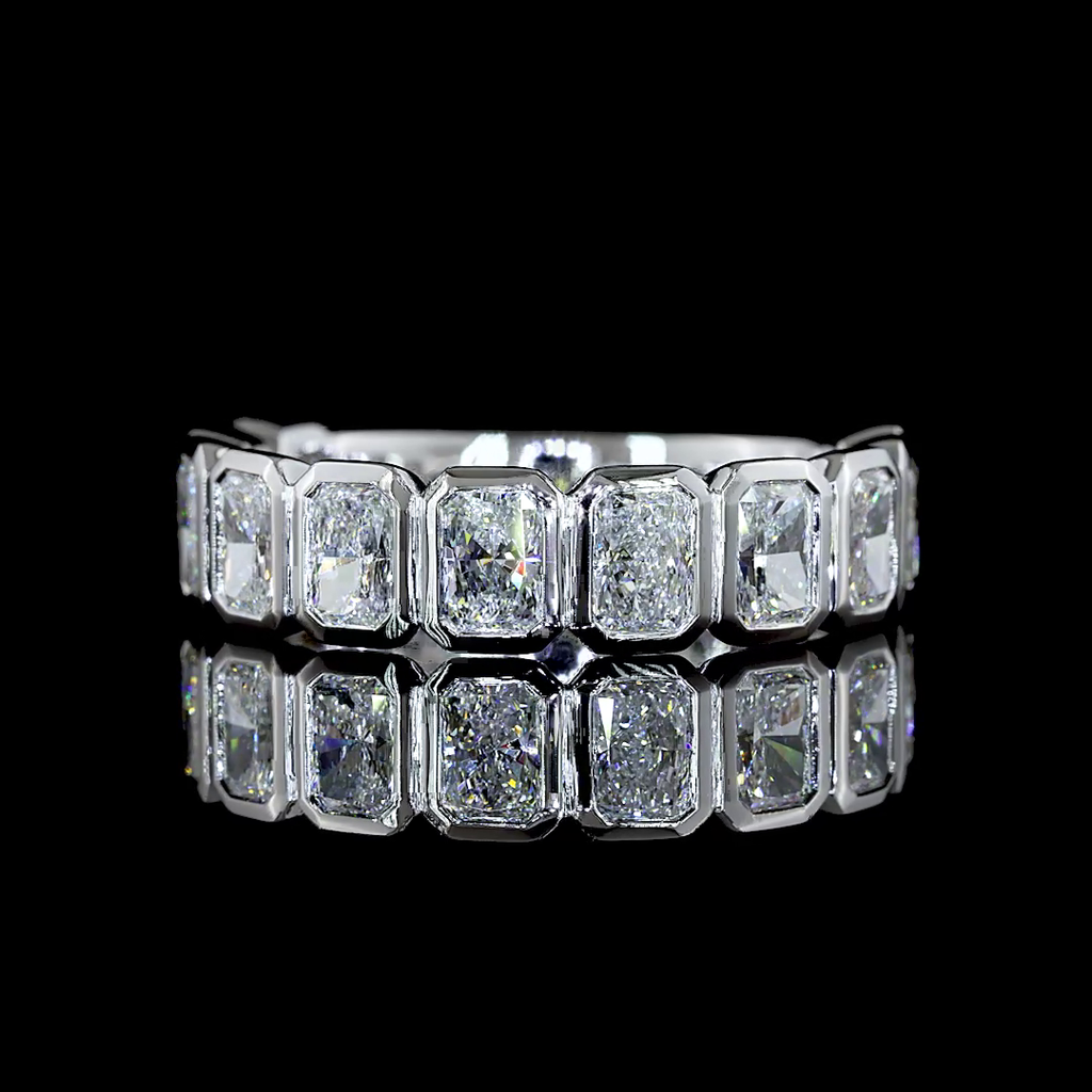 2.23 Cts 14k White Gold Radiant Shape 3/4 Band Eternity Band
