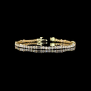 4.98 Cts 14k White Gold Baguette Shape Station Line Tennis Bracelet