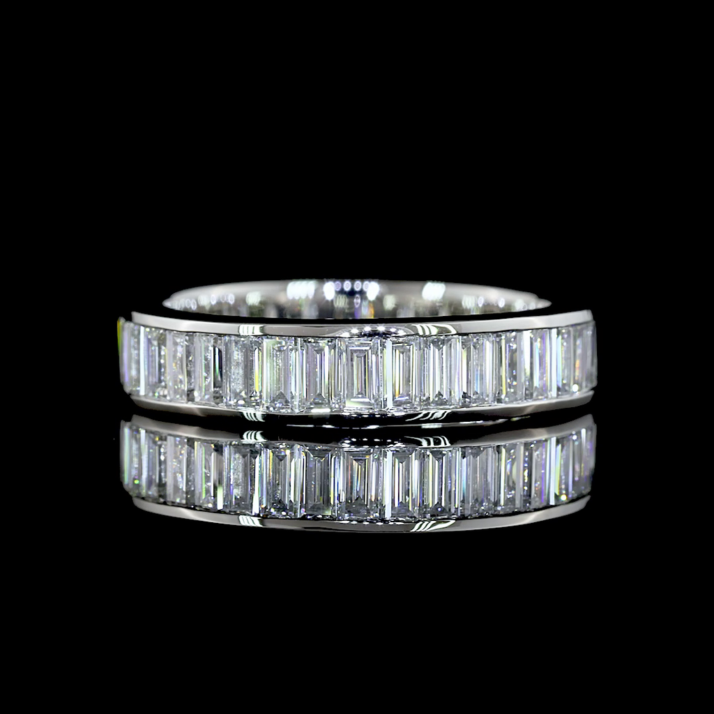 1.51 Cts Platinum Baguette Shape 3/4 Band Eternity Band