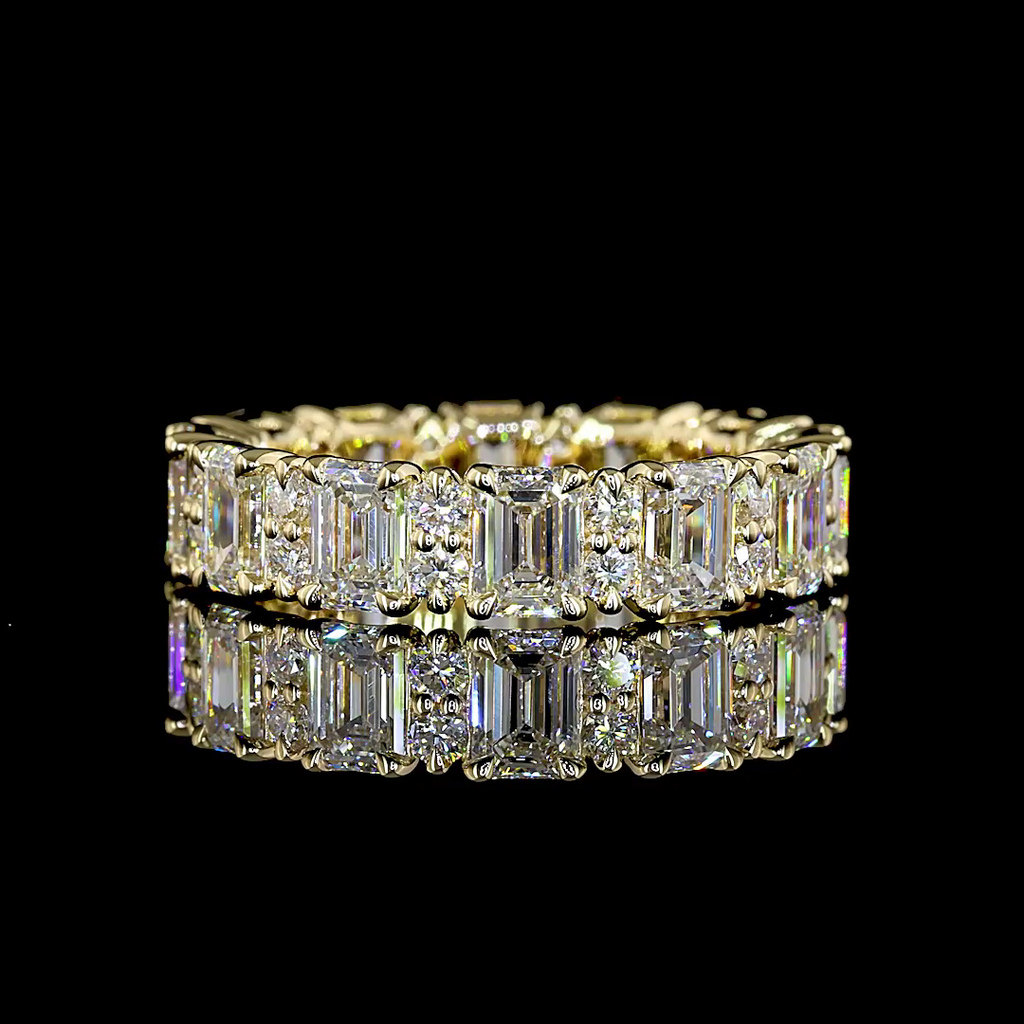 3.71 Cts 14k Yellow Gold Mix Shape Eternity Band Eternity Band