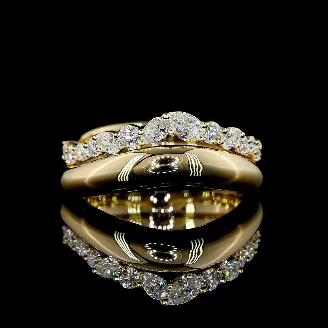 0.43 Cts 14k Yellow Gold Mix Shape Special Eternity Band
