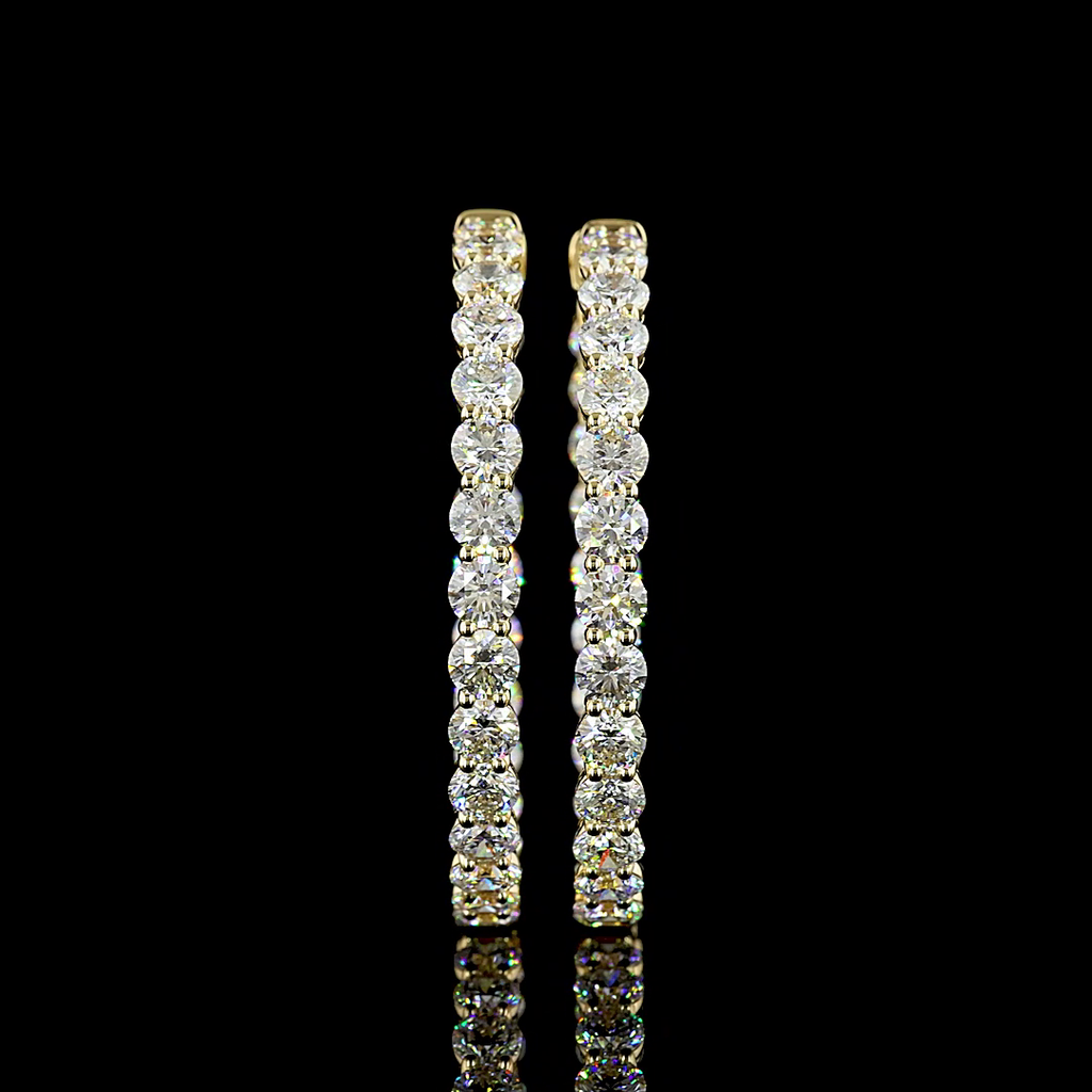 10.62 Cts 14k Yellow Gold Round Shape Hoops Earring