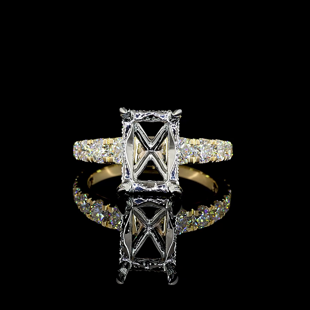 5.04 Cts 14k Yellow Gold Radiant Shape Solitaire Diamond Shank Ring