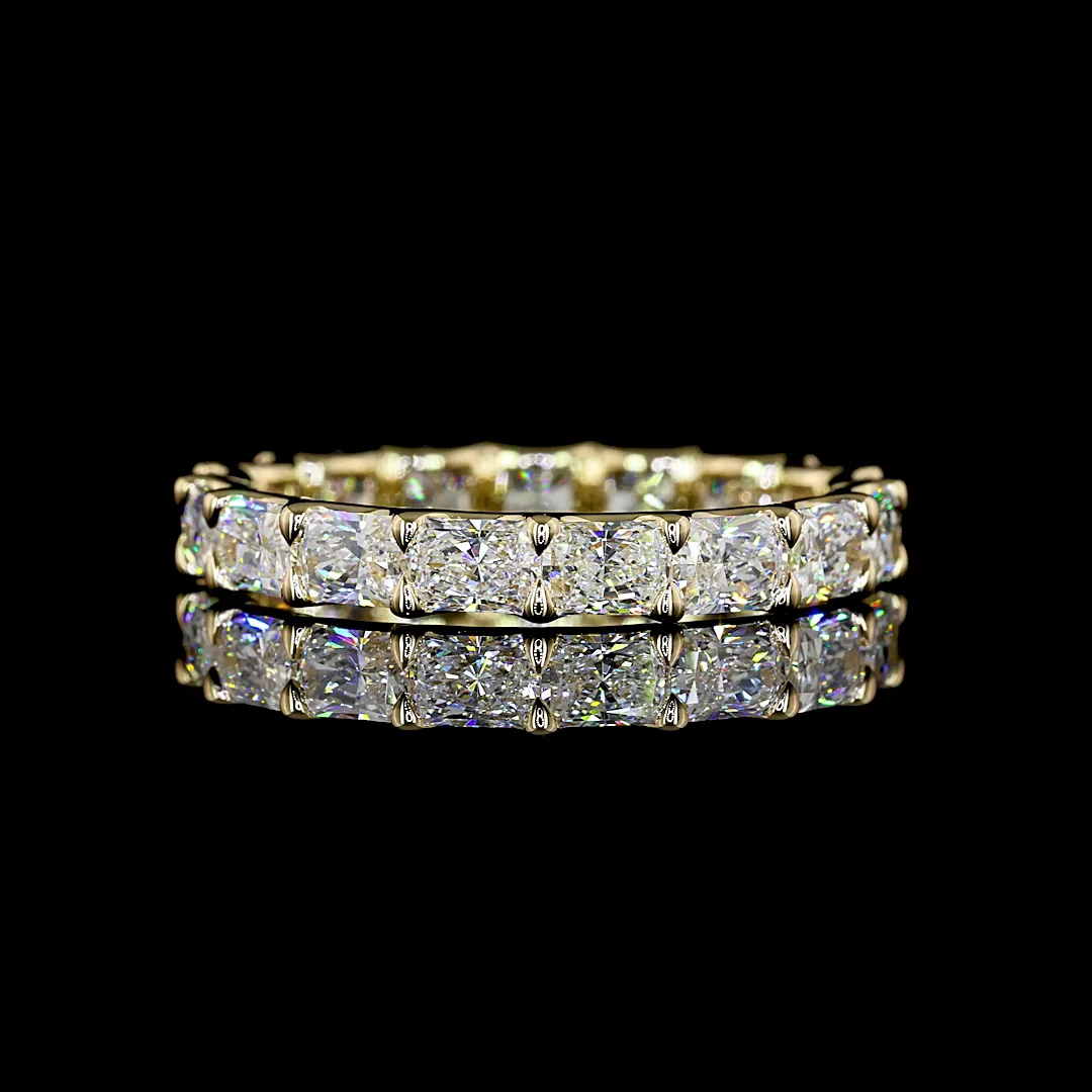 3.72 Cts 14k Yellow Gold Radiant Shape Eternity Band Eternity Band