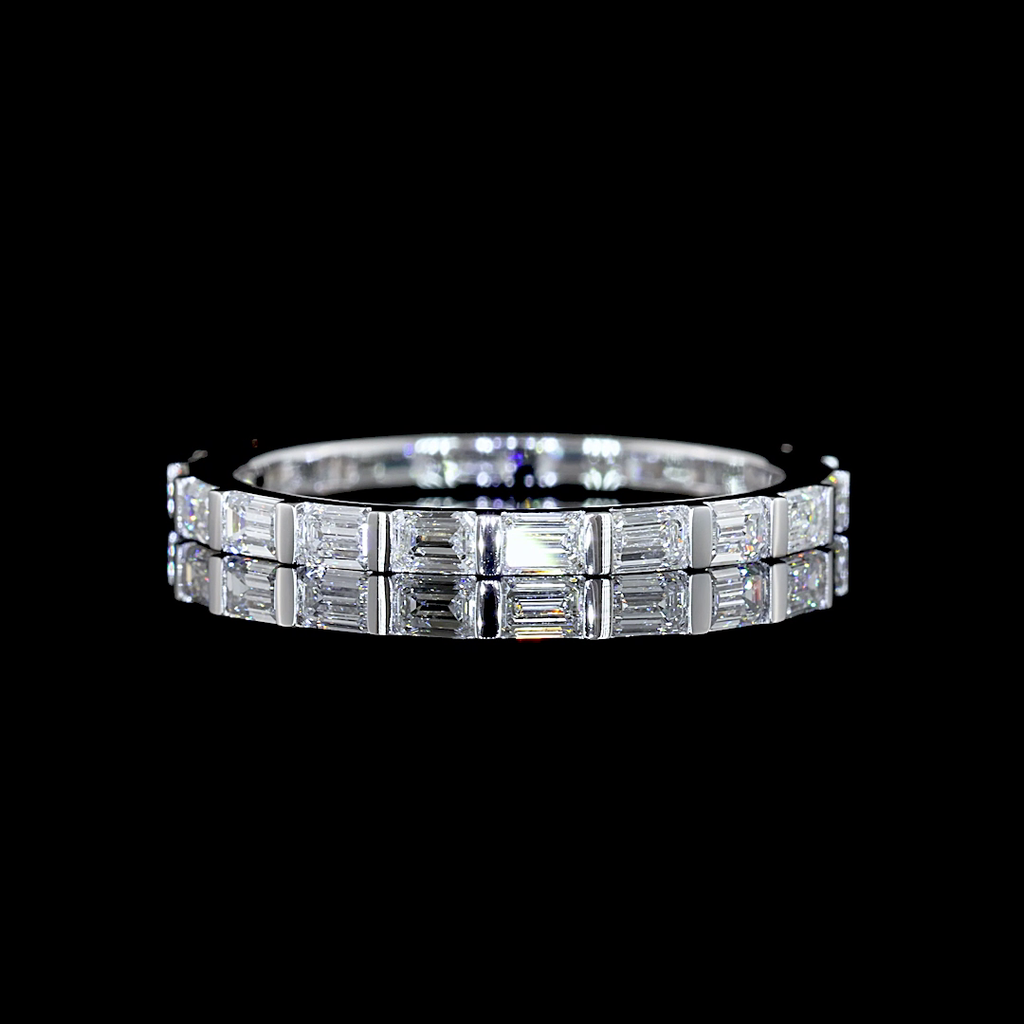 1.15 Cts 14k White Gold Emerald Shape Eternity Band Eternity Band