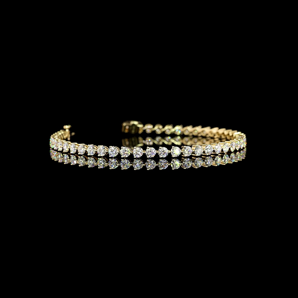 4.64 Cts 14k Yellow Gold Round Shape Tennis Bracelet