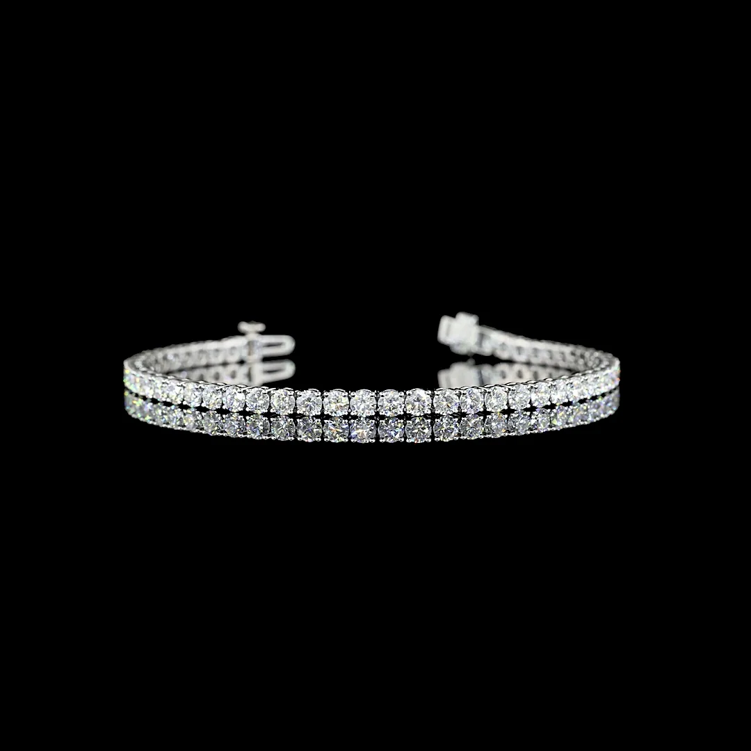 5.32 Cts 14k White Gold - Platinum Round Shape Tennis Bracelet