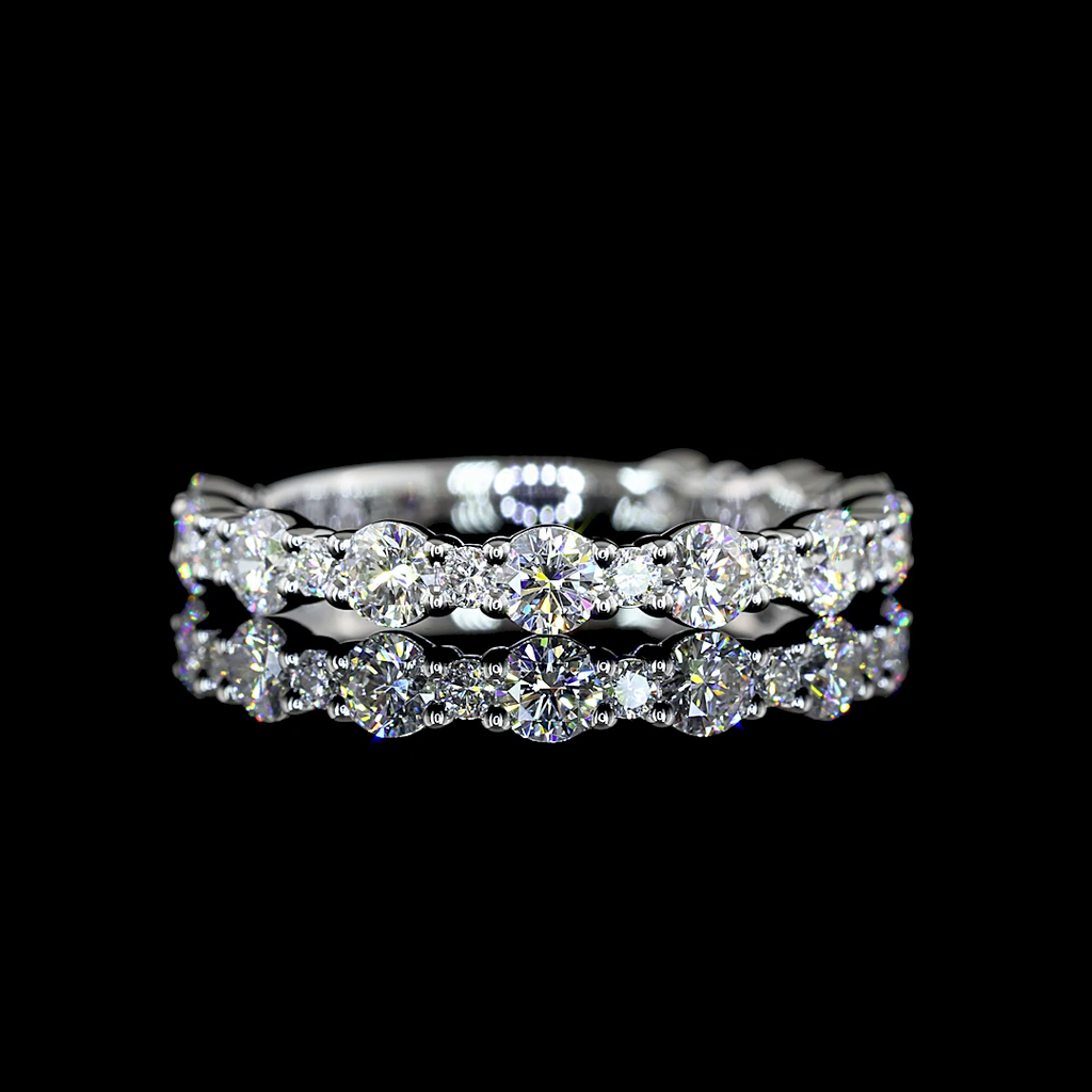 0.94 Cts 14k White Gold Round Shape 3/4 Band Eternity Band