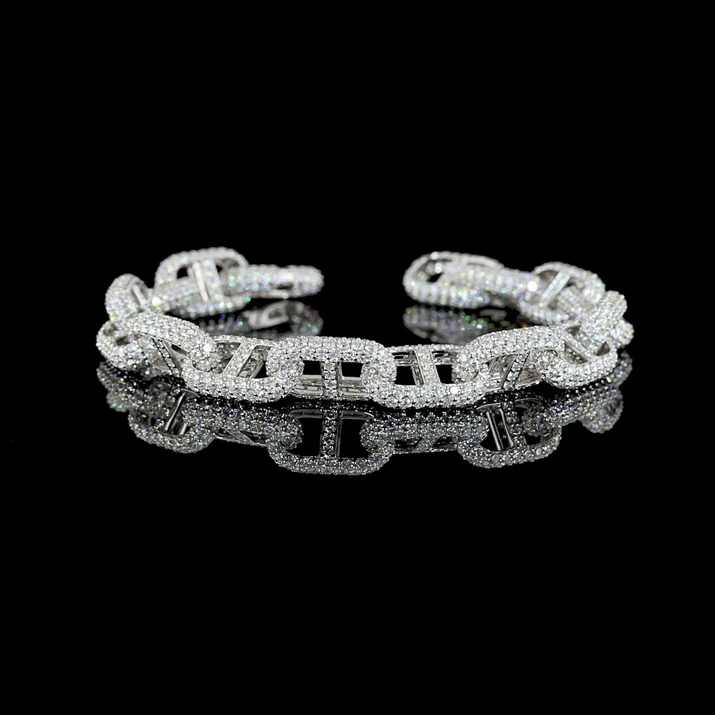 20.41 Cts 14k White Gold Round Shape Special Bracelet